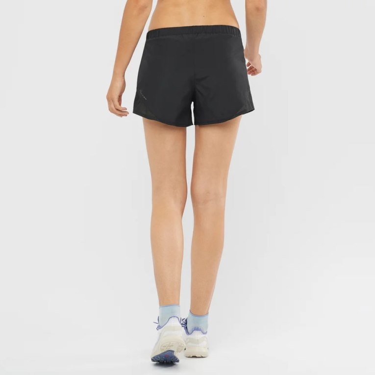 Black Salomon Cross Rebel 4'' Women's Running Shorts | IE HD1589